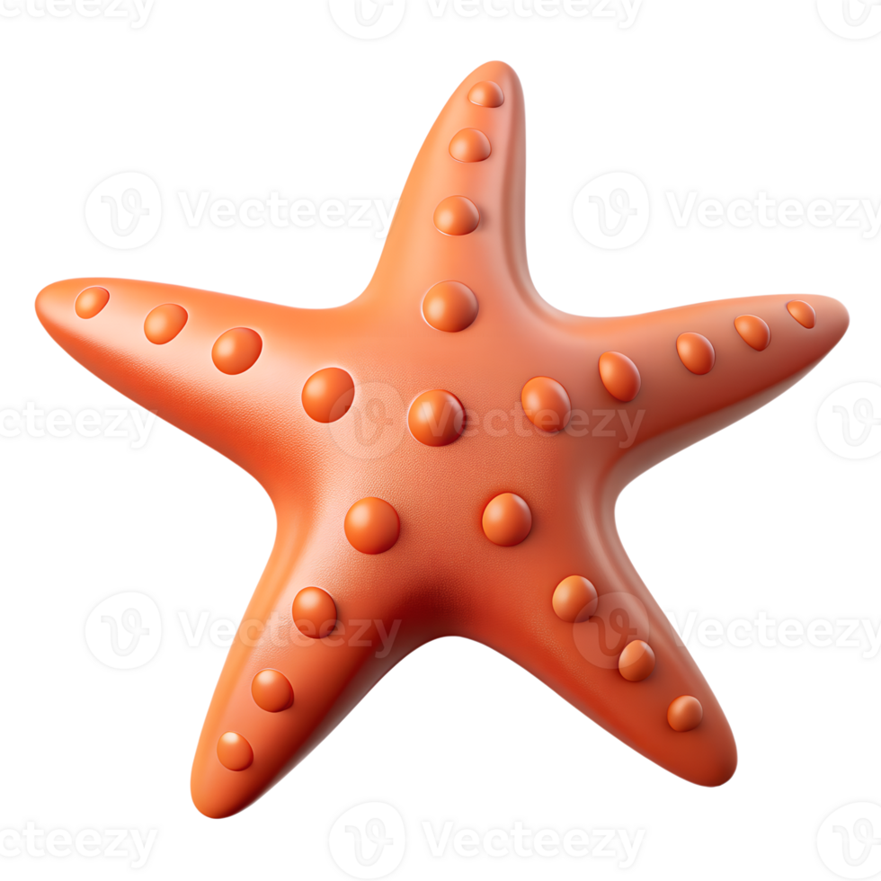 cute 3d starfish isolated on background png