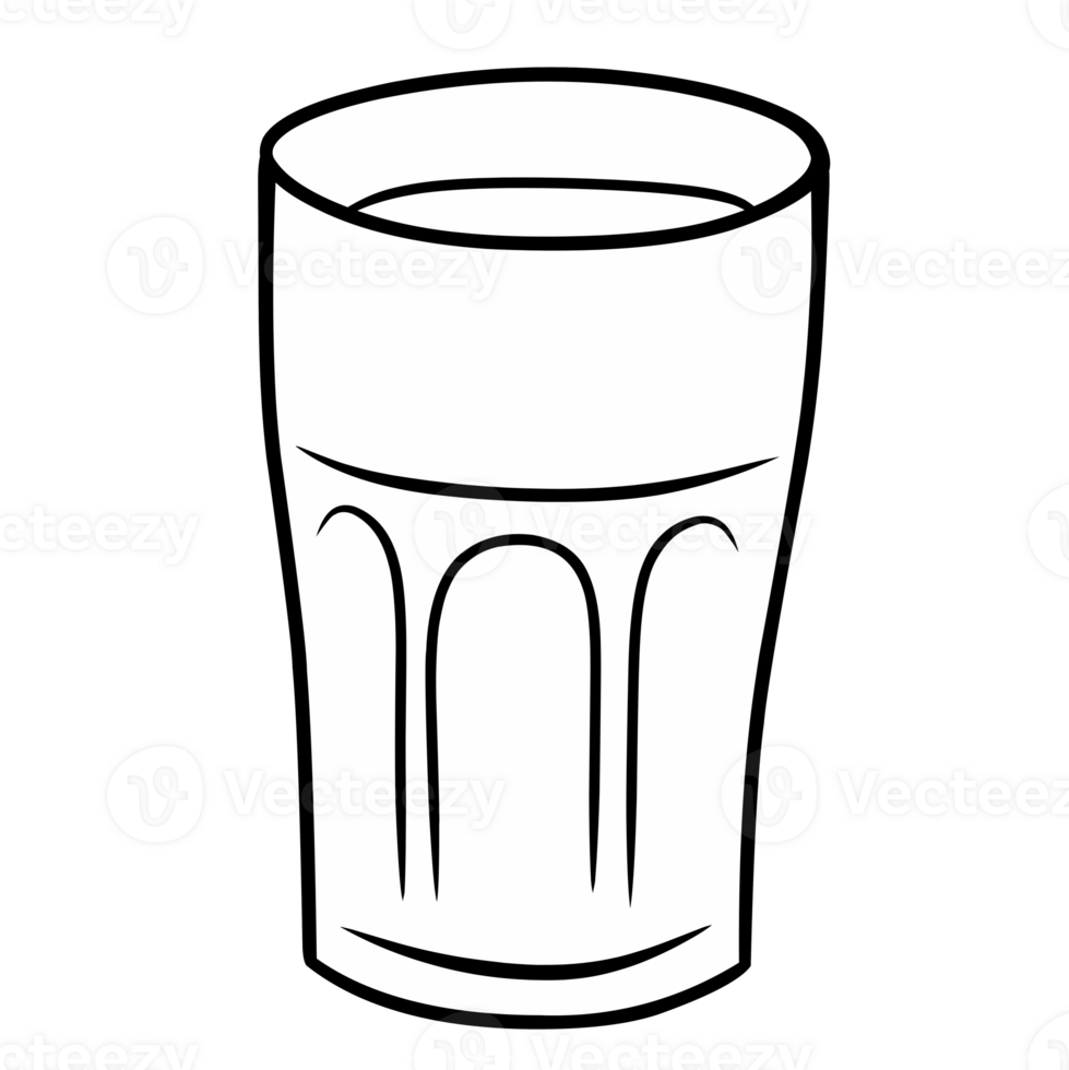 Sketch glass of water isolated png