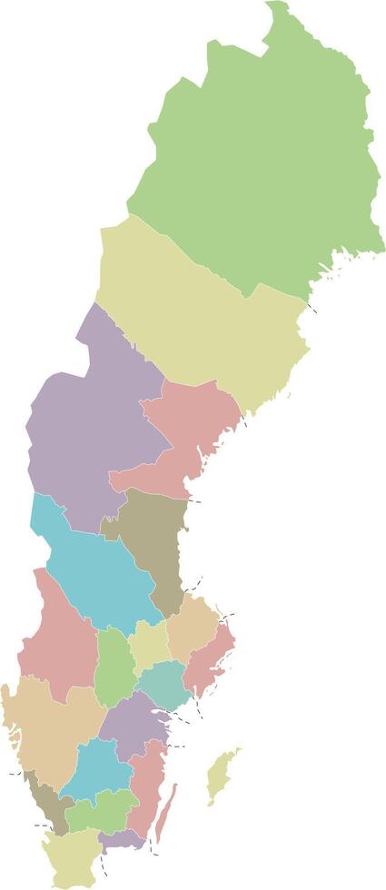 Regional Blank Map Of Sweden With Counties And Administrative Divisions Regional Blank Map Of Sweden With Counties And Administrative Divisions Editable And Clearly Labeled Layers Vector 