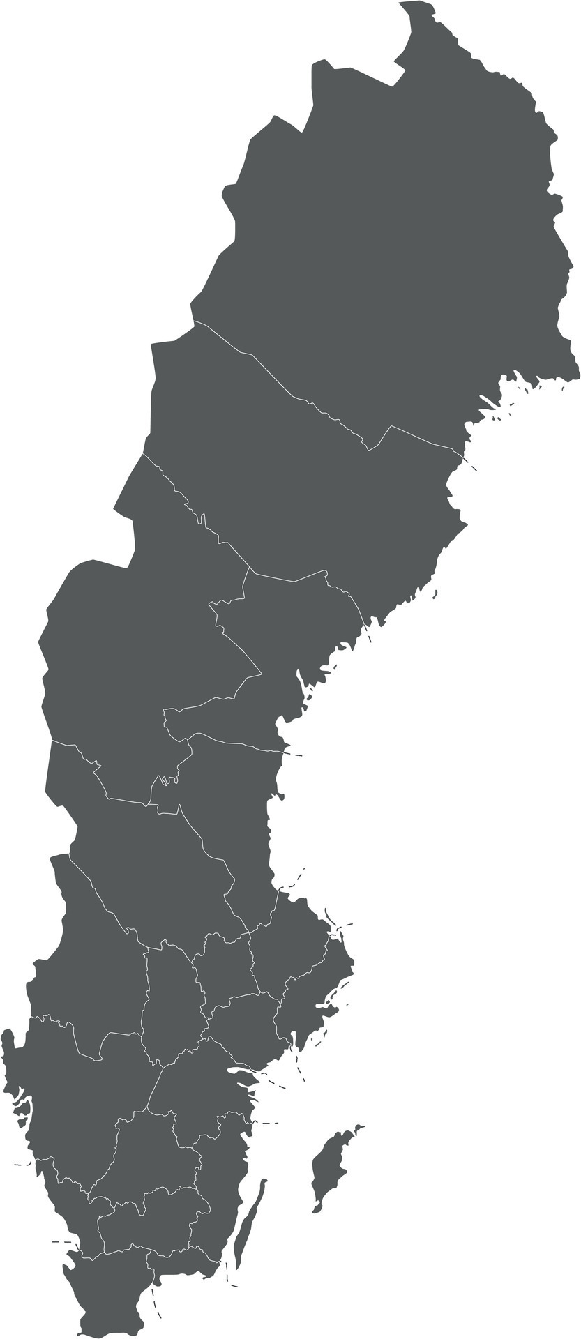 Regional Blank Map Of Sweden With Counties And Administrative Divisions Regional Blank Map Of Sweden With Counties And Administrative Divisions Editable And Clearly Labeled Layers Vector 