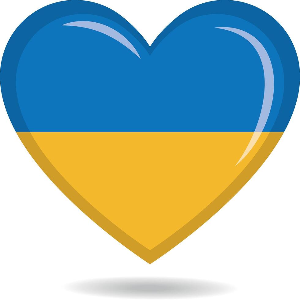 Ukraine national flag in heart shape illustration vector