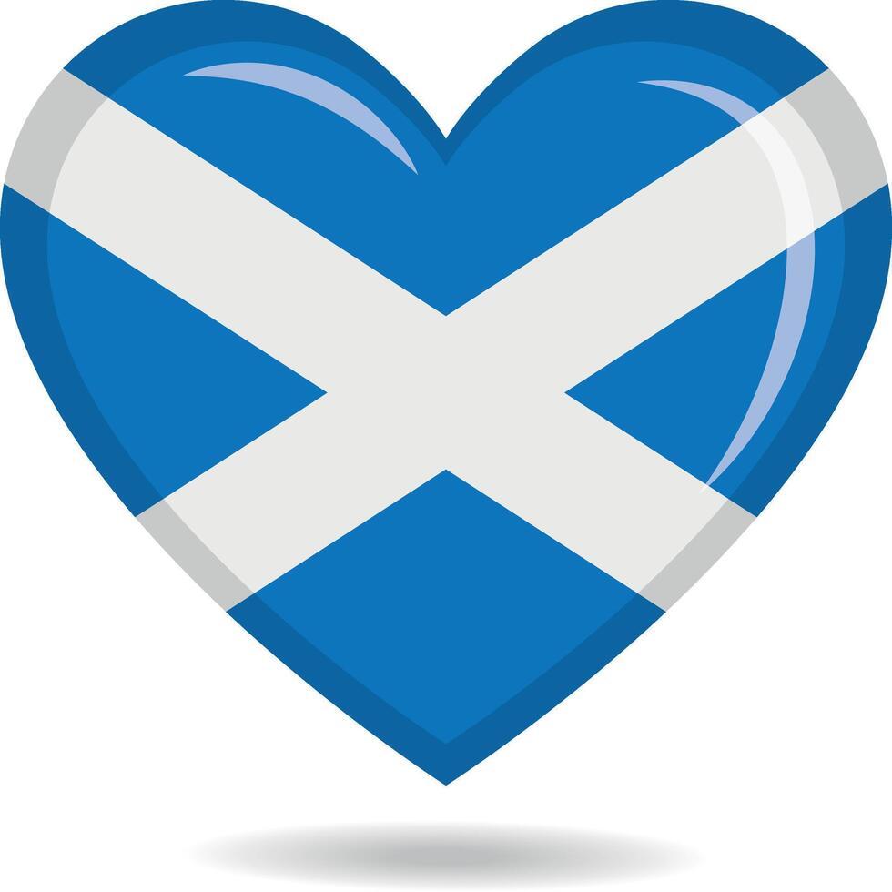 Scotland national flag in heart shape illustration vector