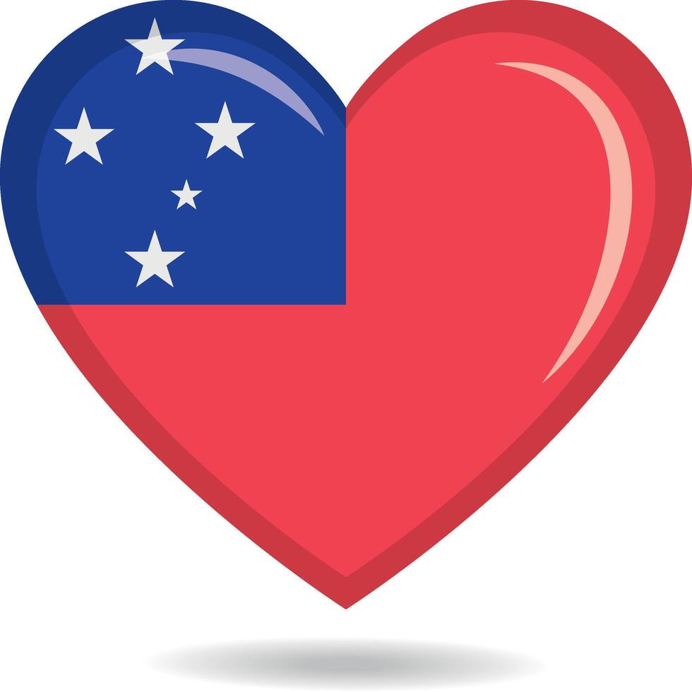 Samoa national flag in heart shape illustration vector