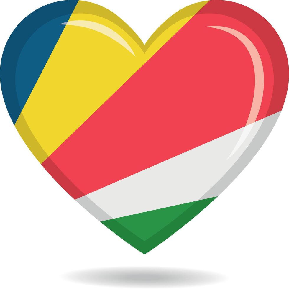 Seychelles national flag in heart shape illustration vector