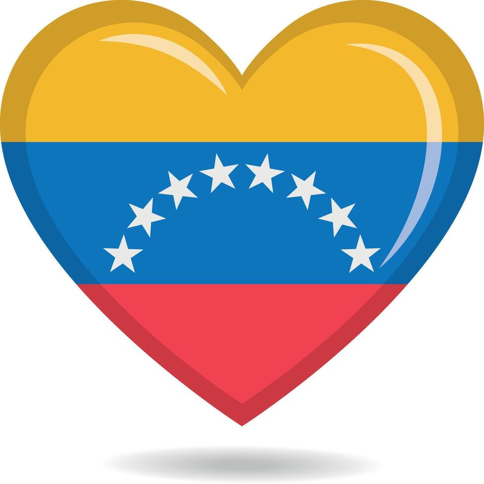 Venezuela national flag in heart shape illustration vector