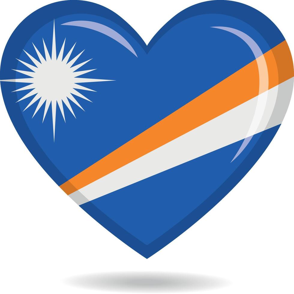 Marshall Islands national flag in heart shape illustration vector