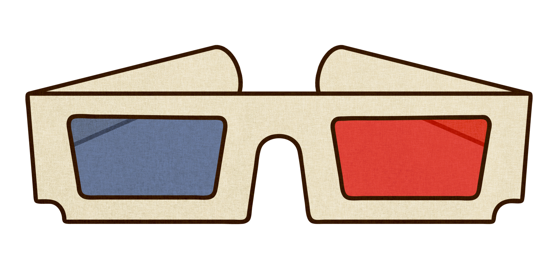 Retro Movie 3D Glasses png