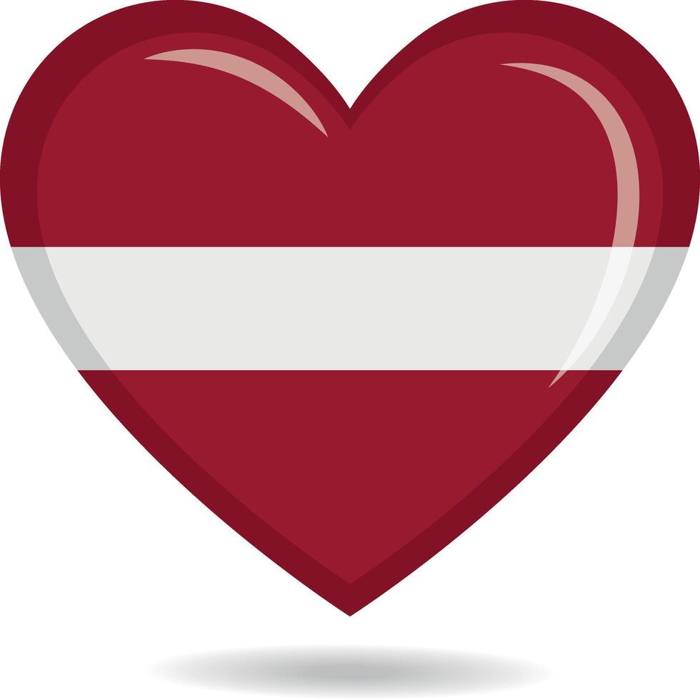 Latvia national flag in heart shape illustration vector
