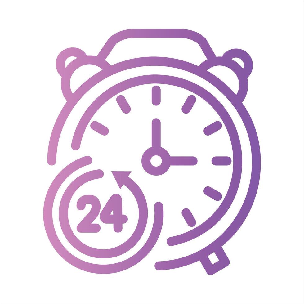24 hours in flat design style vector