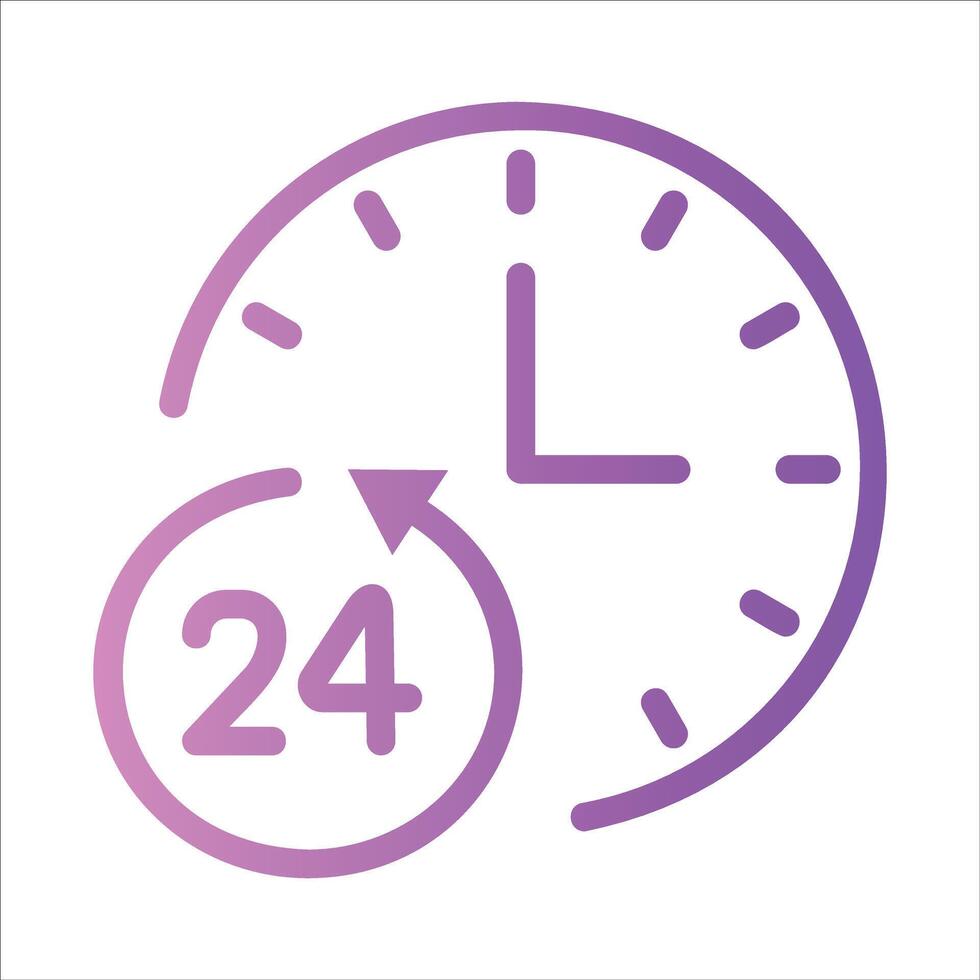 24 hours in flat design style vector