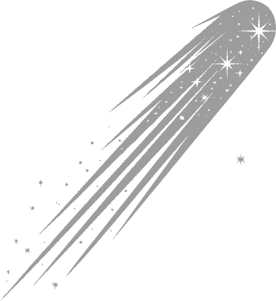 silhouette shooting star black color only vector