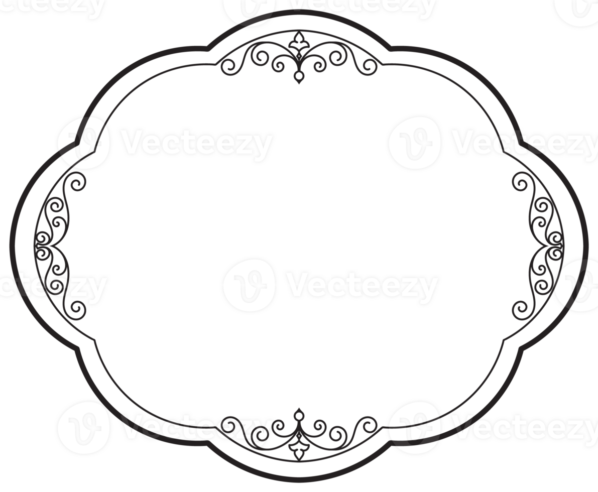Cloud message frame classical decorative frame greeting card black lines png