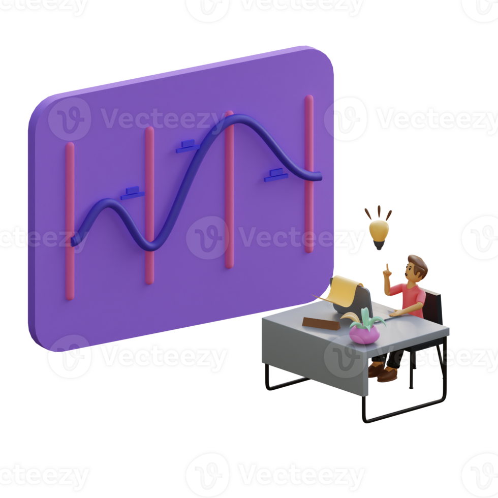 working idea 3D Icon Illustration for Web,App, etc png