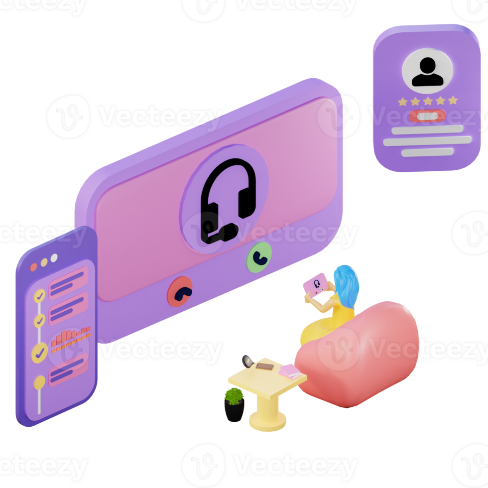 Online Meeting 3D Icon Illustration for Web,App, etc png