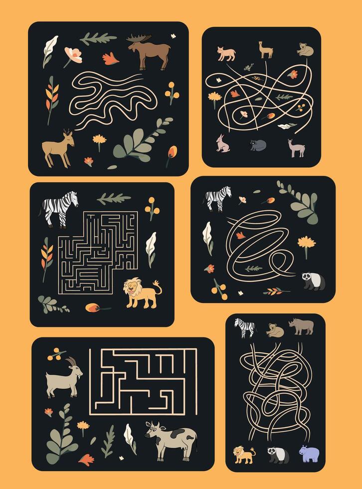 Illustration of a task for the development of motor skills. Tasks for kindergarten. vector