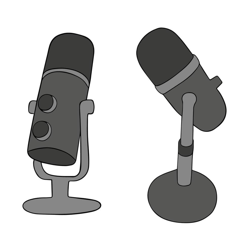Illustration of a microphone. Live Stream. Podcast. Radio speaker. vector