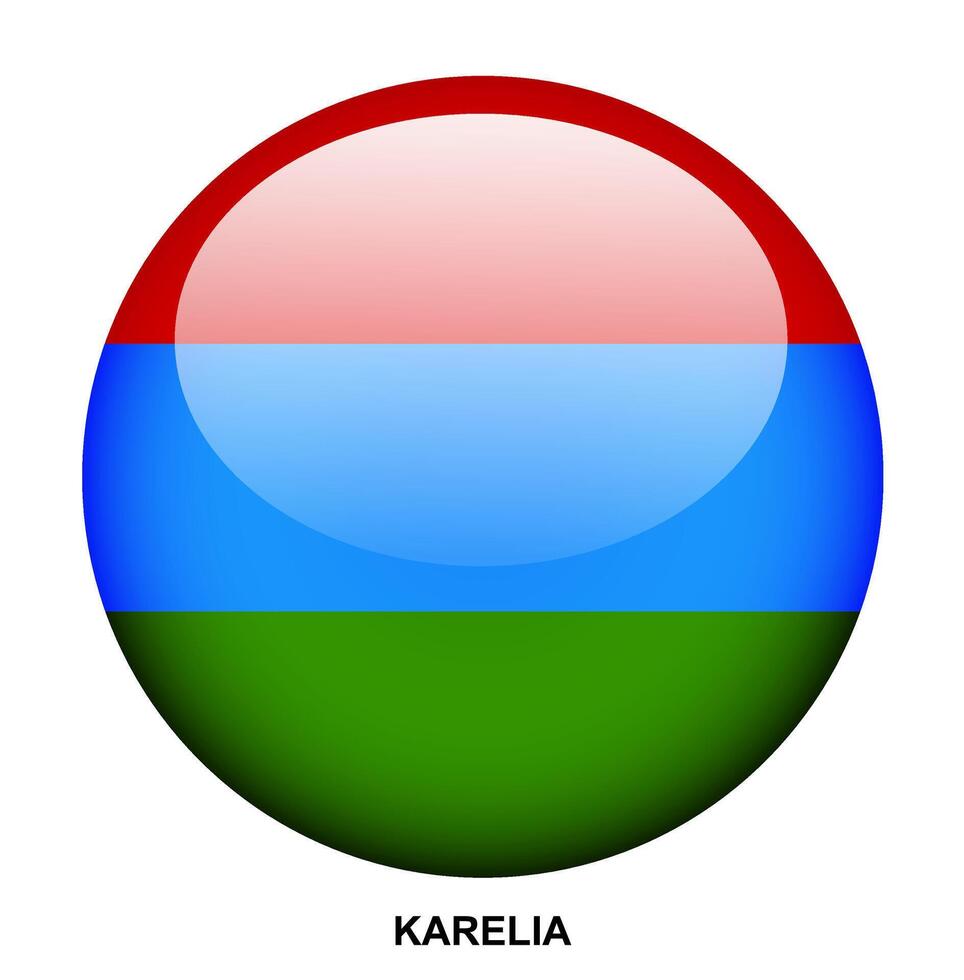 KARELIA flag button on white background vector
