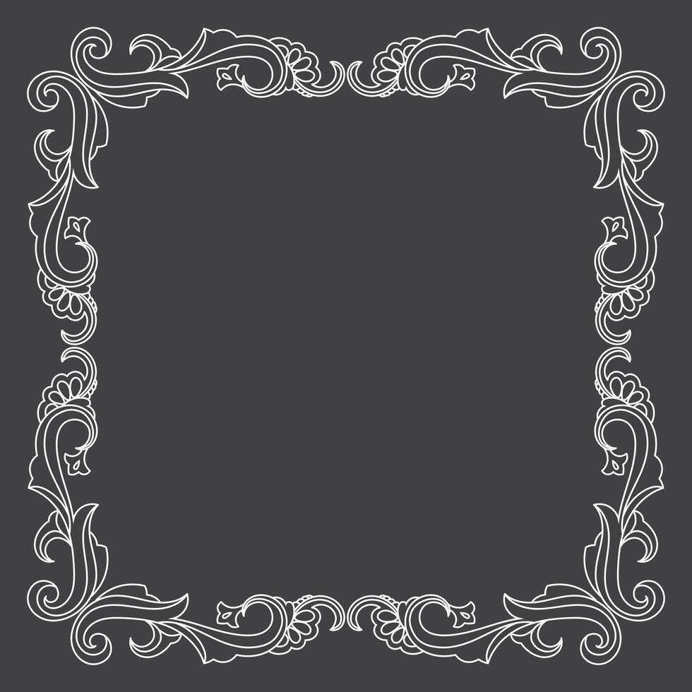 Decorative frame Elegant element for design. Floral black and white border. Lace illustration for invitations and greeting cards. - . vector