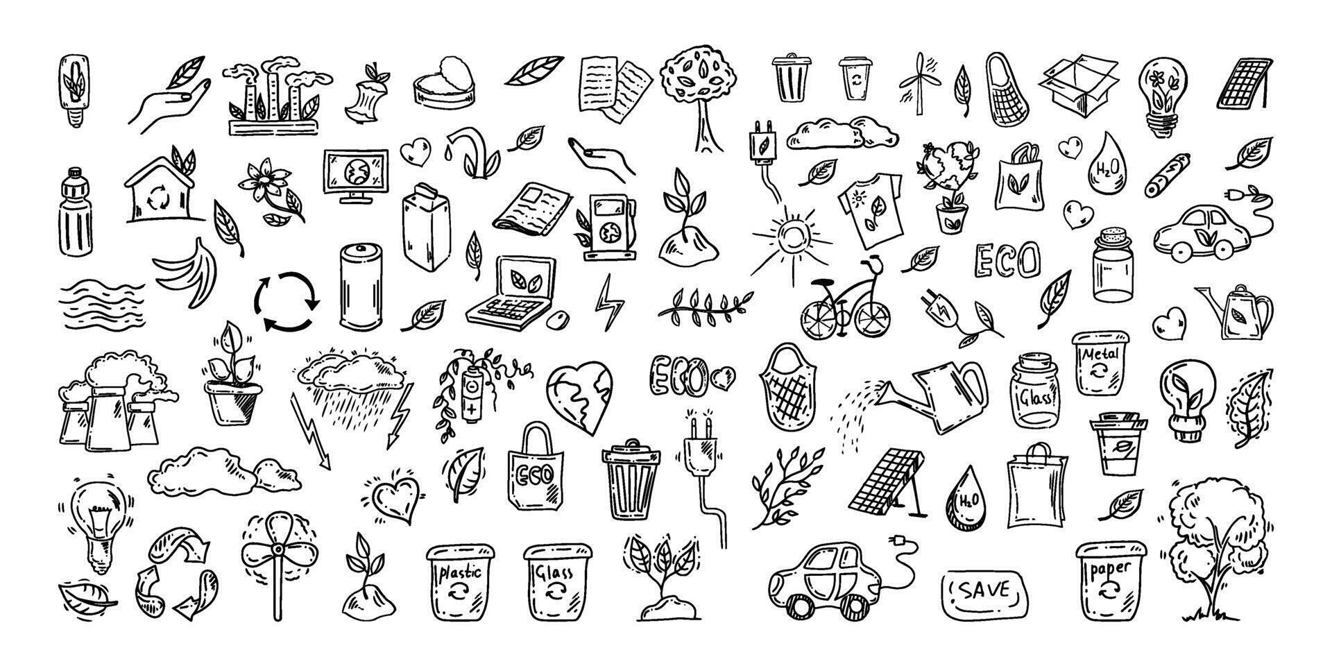 Simple sketch line style elements. Doodle cute ink pen line elements isolated on white background. Doodle arrow, heart, star, decoration symbol, icon set. vector