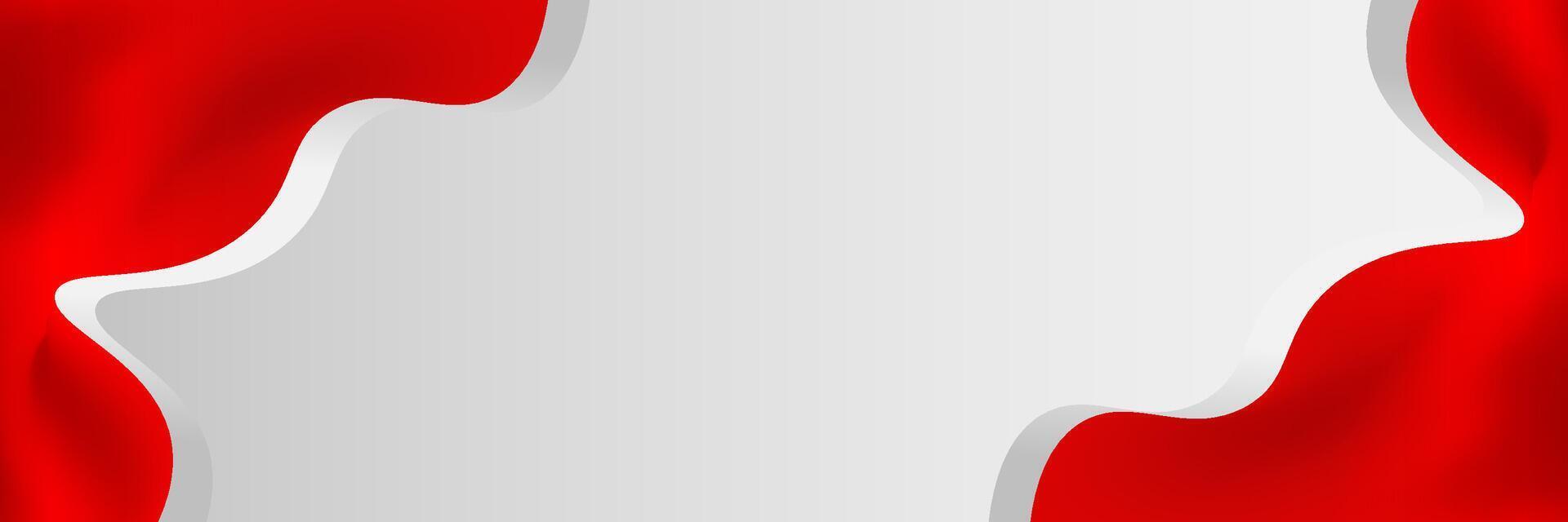 Abstract red and white horizontal banner background vector