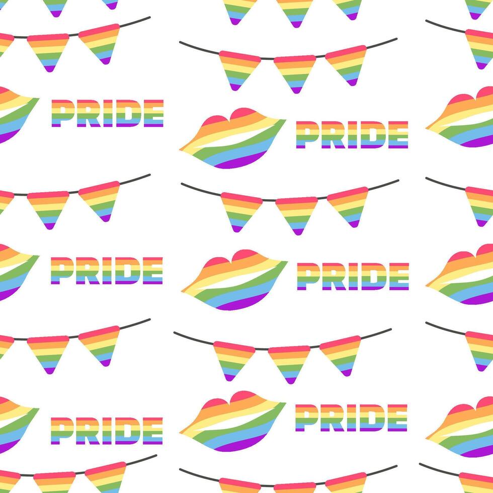 Seamless pattern of lgbt elements. Pride Month vector