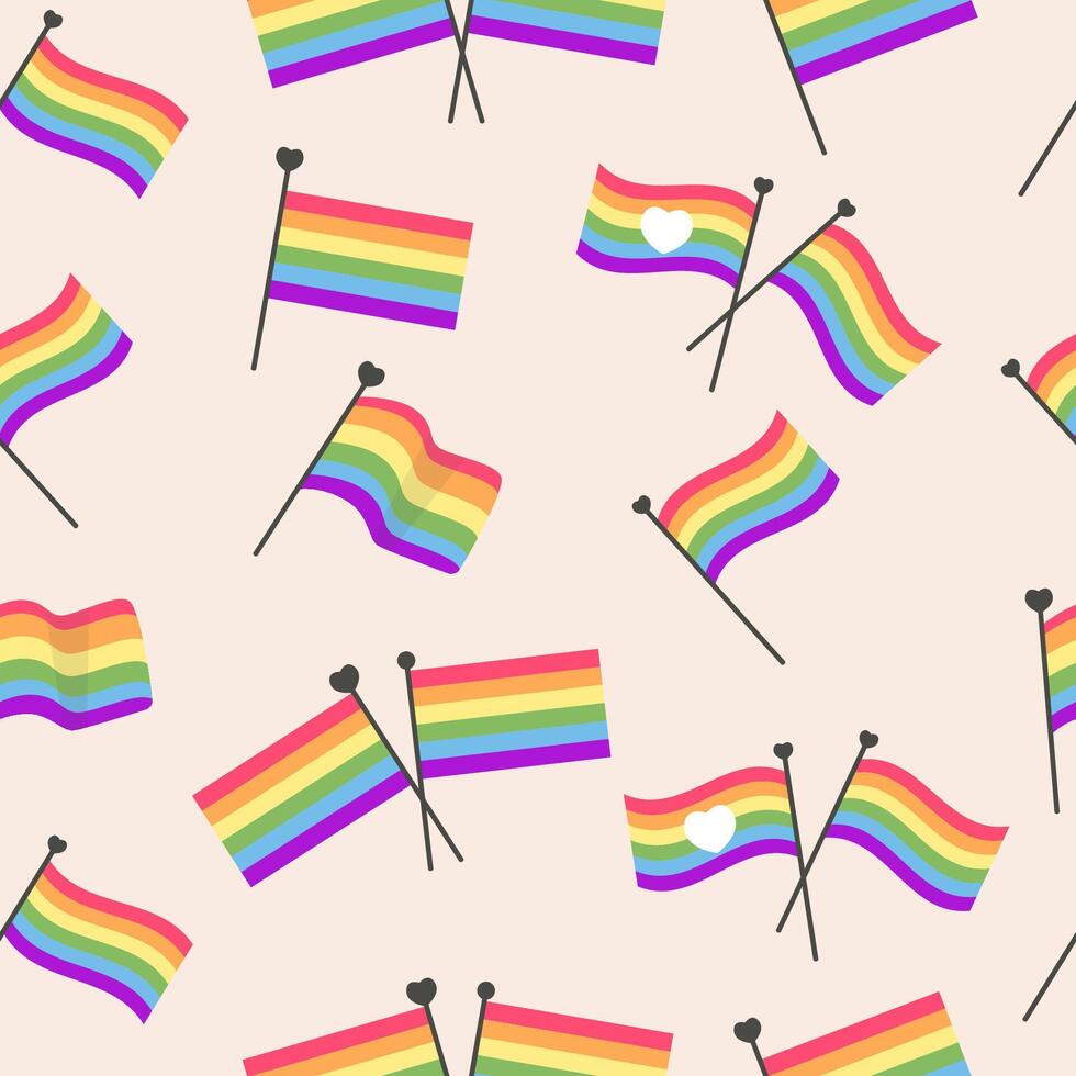 Seamless pattern lgbt different flags. Pride Month vector