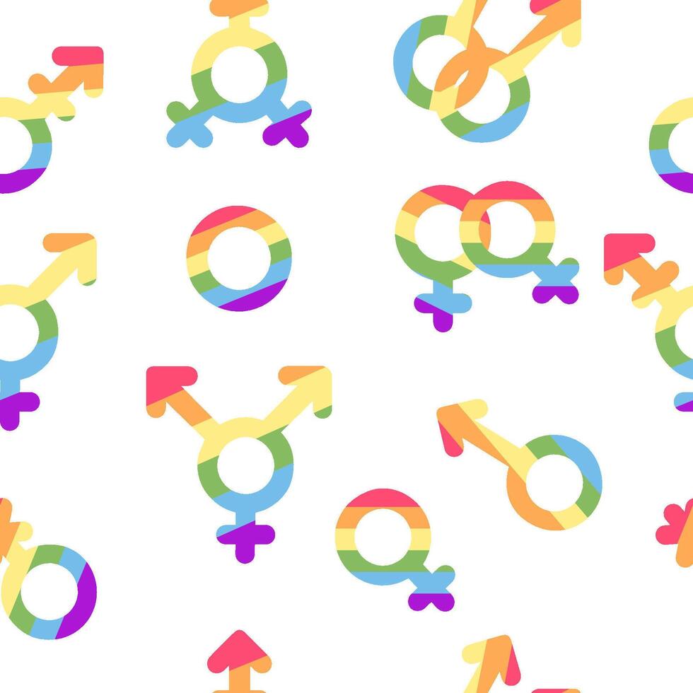 Seamless patternLGBT symbols flat style vector