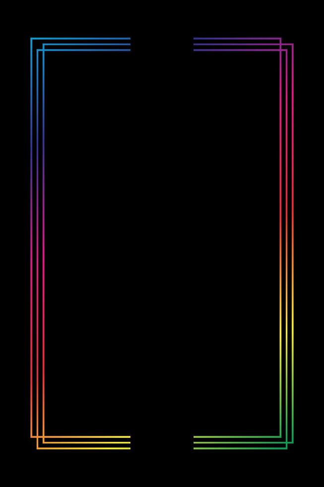 Border frame line illustration page on black background. vector