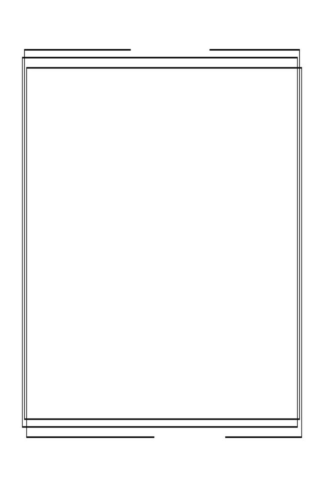 Border frame line illustration page on black background. vector