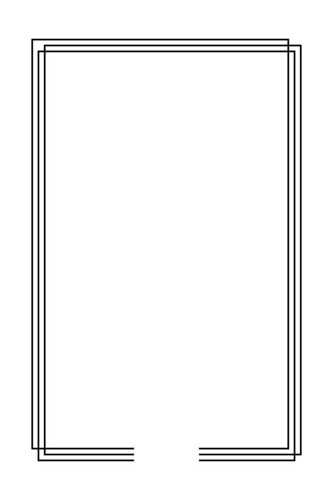 Border frame line illustration page on black background. vector