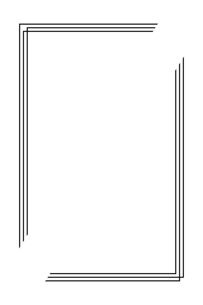 Border frame line illustration page on black background. vector