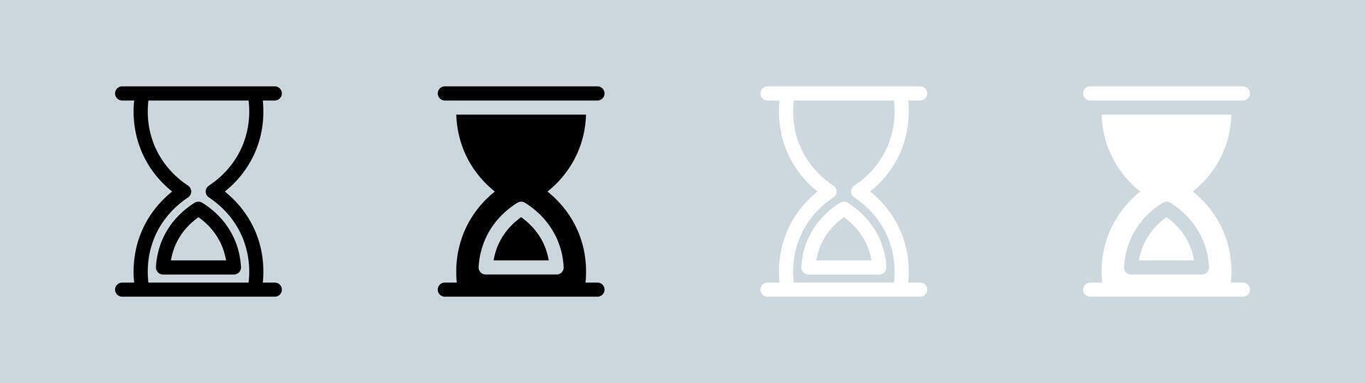 Timer icon set in black and white. Countdown signs illustration. vector
