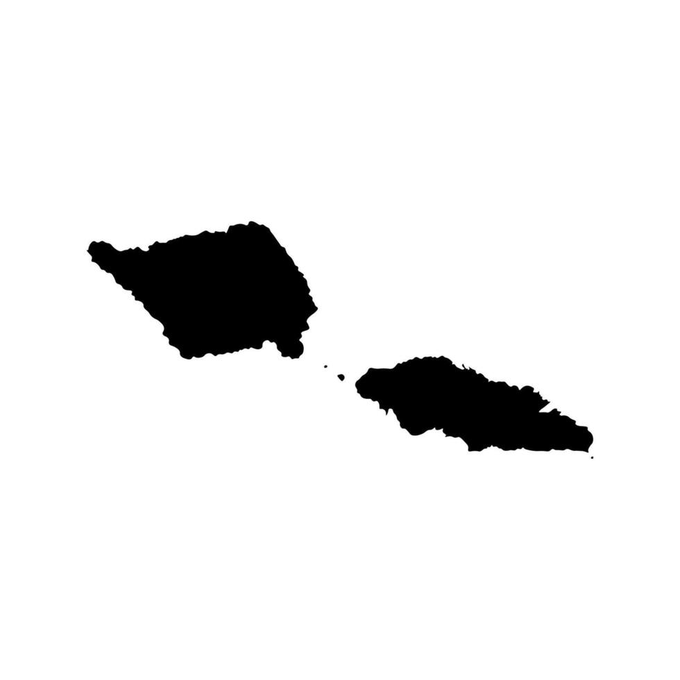 isolated simplified illustration icon with black silhouette of Samoa map. White background vector