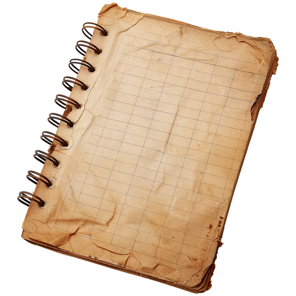 Old notepad isolated on transparent background png