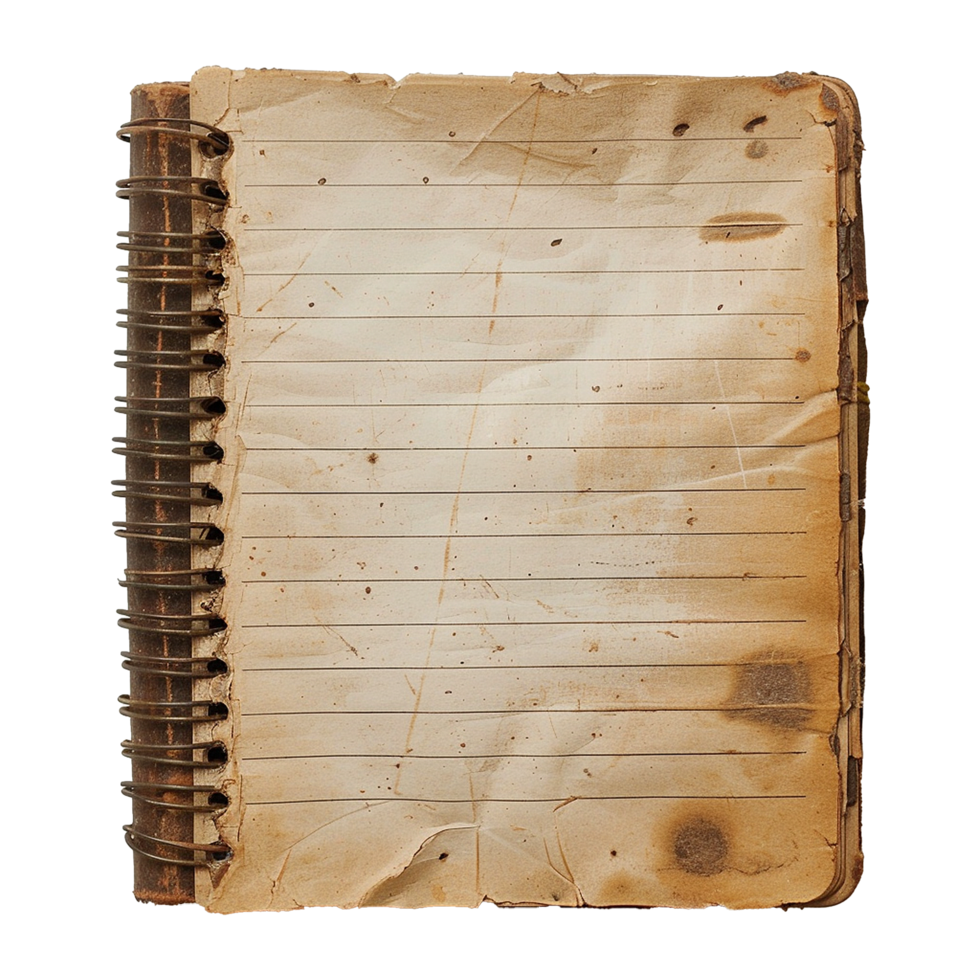 Old notepad isolated on transparent background png
