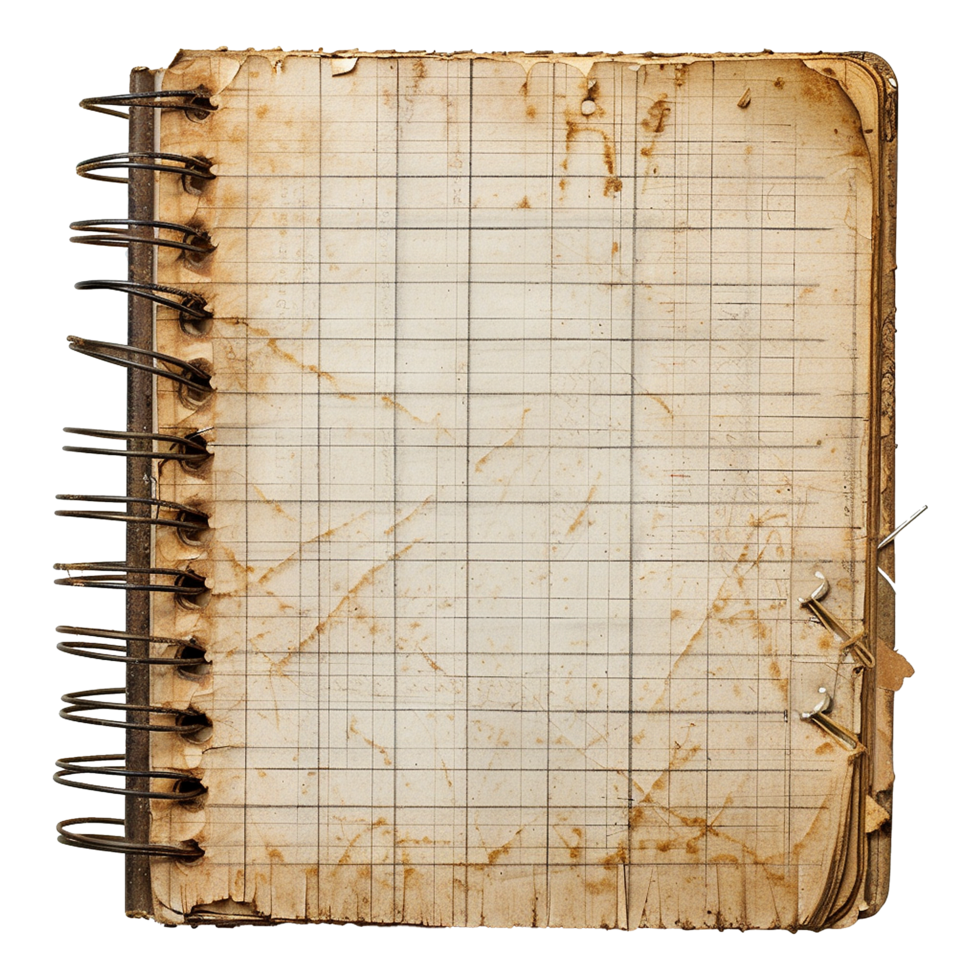 Old notepad isolated on transparent background png