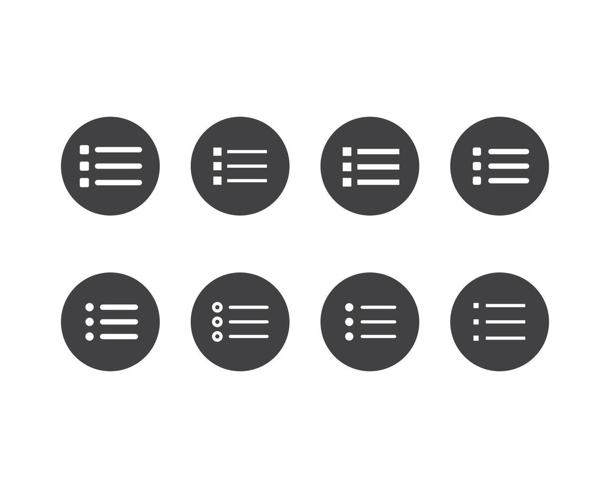 Hamburger menu icon, buttons for website, UI navigation, mobile app, presentation. design elements and user Interface icons. vector