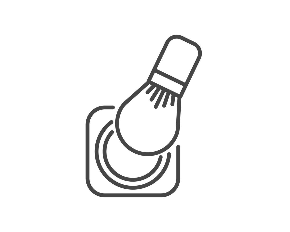 Makeup and cosmetics. Linear graphic icons of beauty in the form of powder with brush. vector