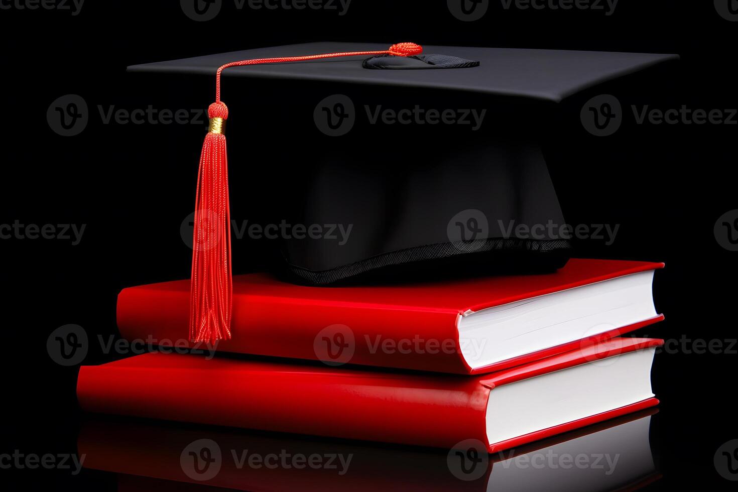 graduation hat and book for education day. Neural network photo