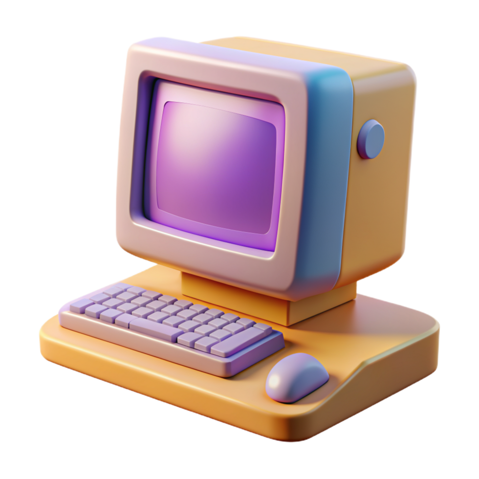 Old Computer 3d Image png