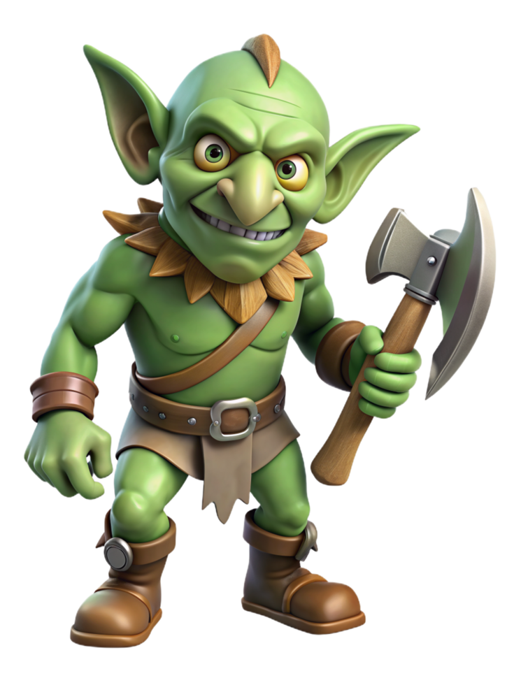 Green Goblin with Axe 3d png