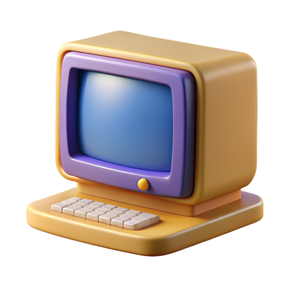 Old Computer 3d Concept png