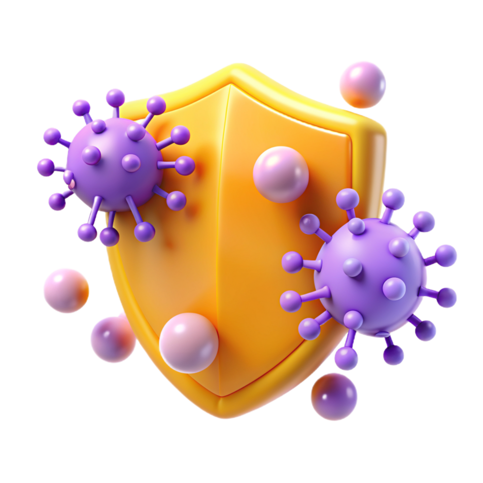 Shield And Viruses 3d Image png