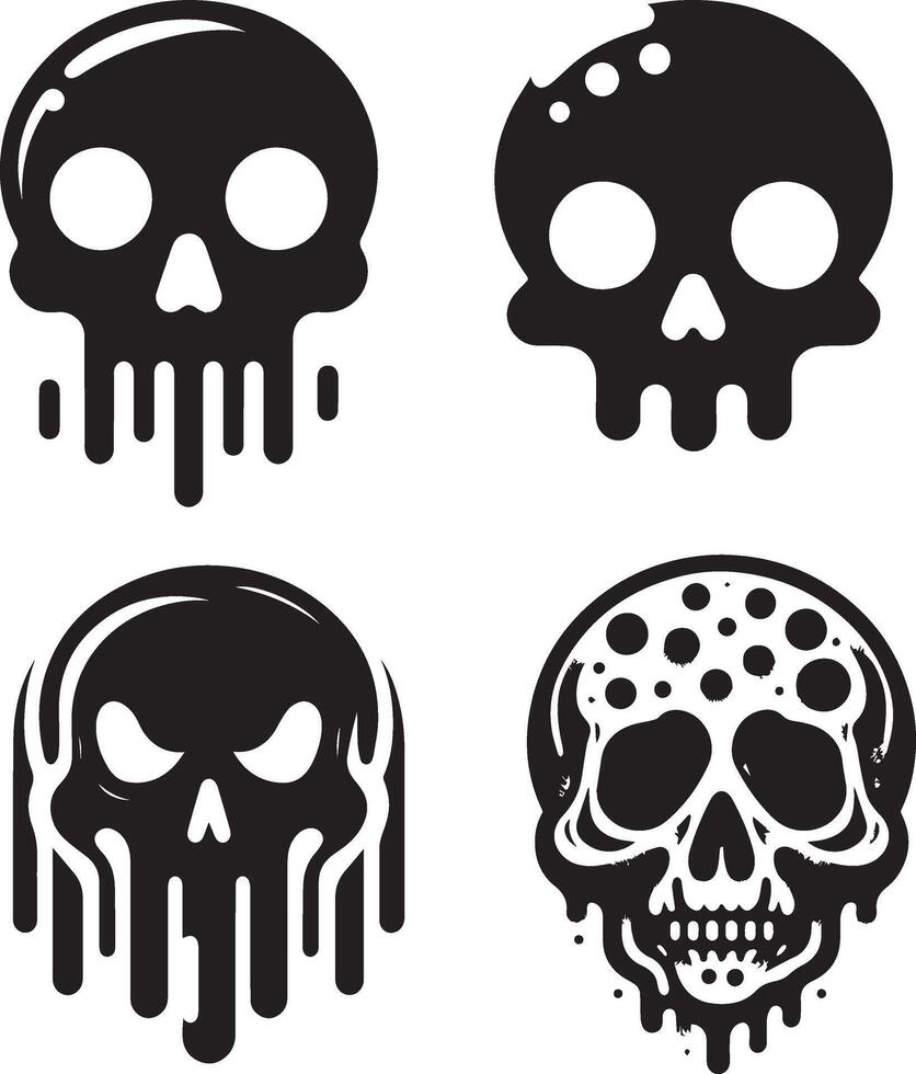 skull logo and illustration vector