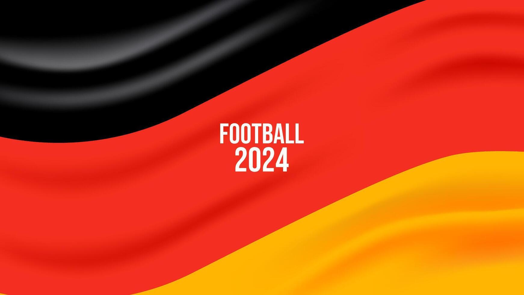 Euro Football Championship event 2024 in Germany. Text on fabric flag. Layout banner background poster web design. illustration. vector