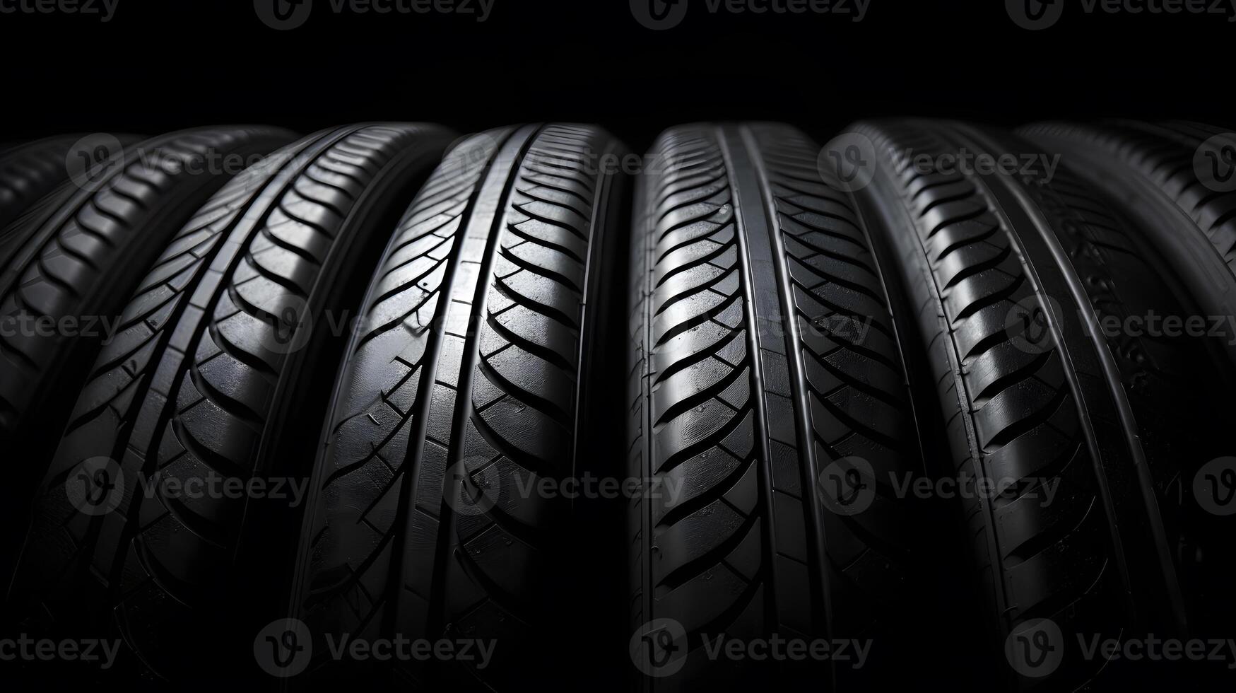 Tire stack background. Neural network photo