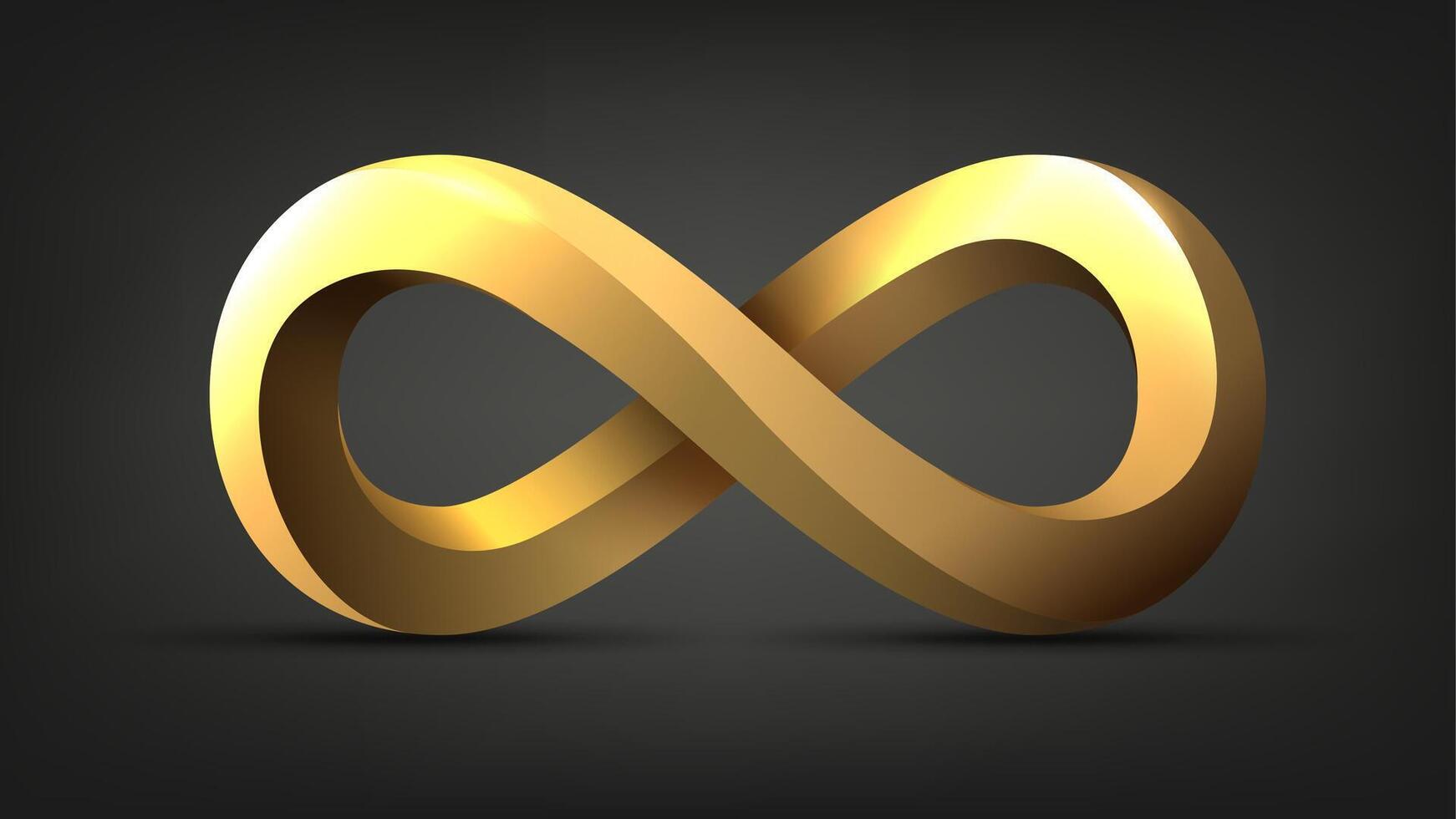 3D Gold Infinity Shape vector