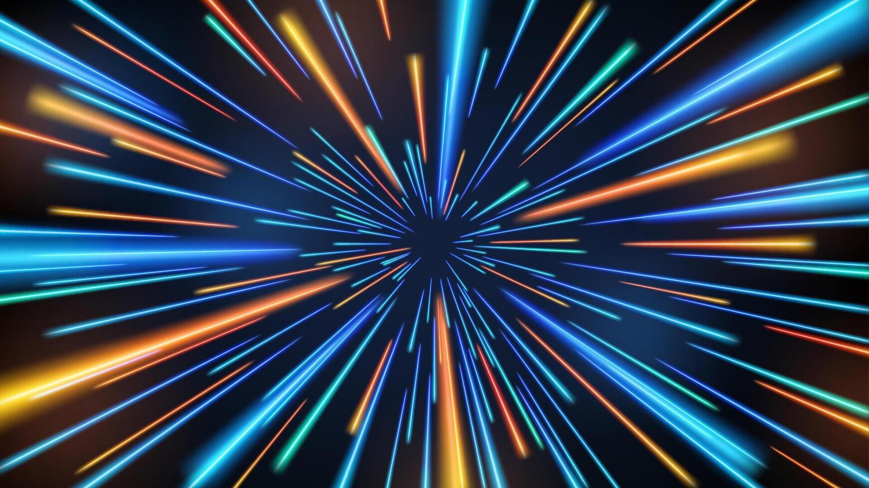 Abstract Tunnel Speed Light Starburst Background Dynamic Technology Concept vector
