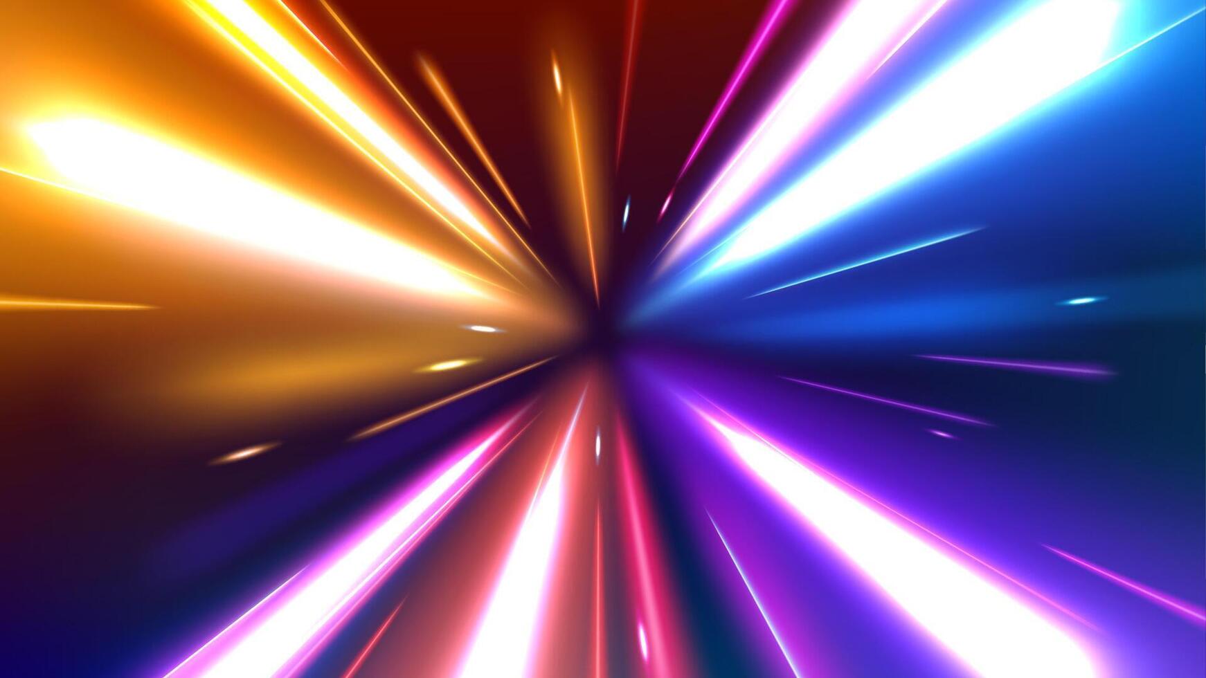 Abstract Tunnel Speed Light Starburst Background Dynamic Technology Concept vector