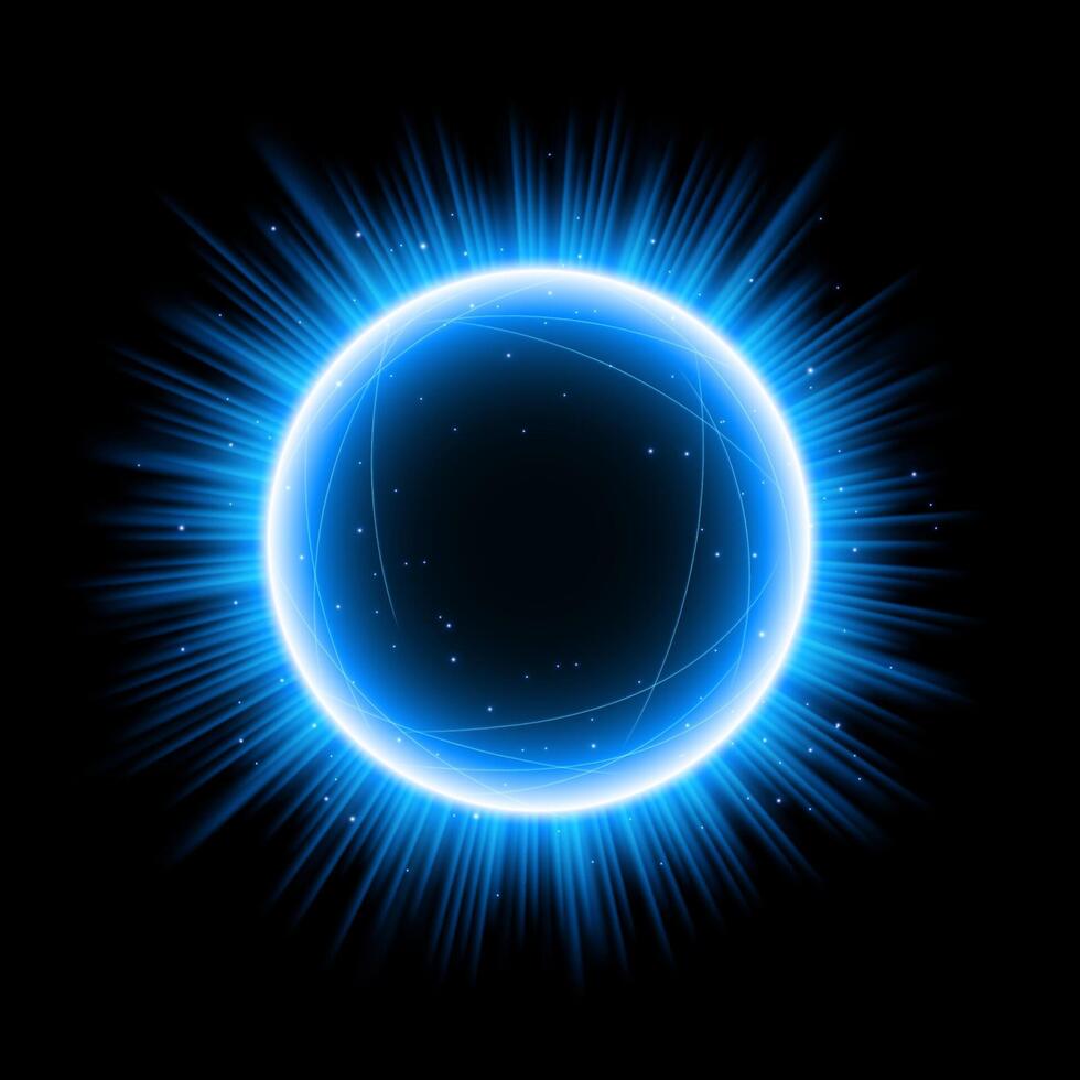 Blue Planet with Light and Sparks. Suitable For Product Advertising, Product Design, and Other vector